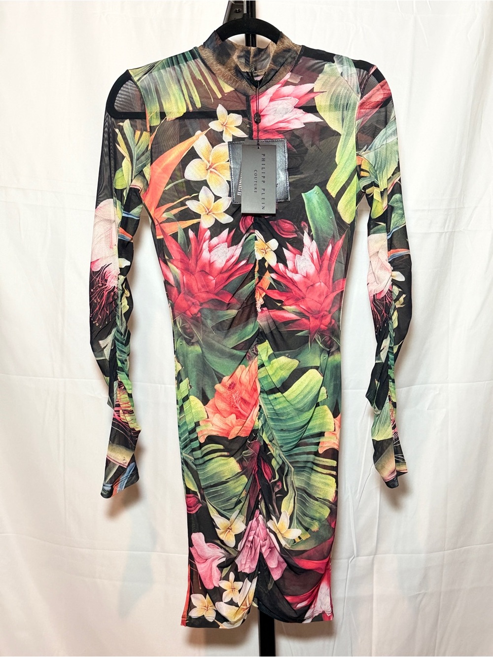 Philipp Plein Tropical Floral Print Stretch Dress - US Small